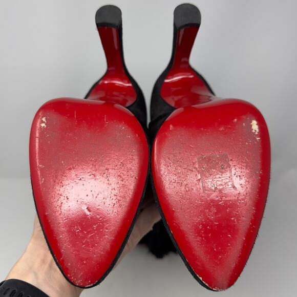 Christian Louboutin Boot Lionne Knee High Suede Fringe Boots EU 37 - Picture 4 of 13